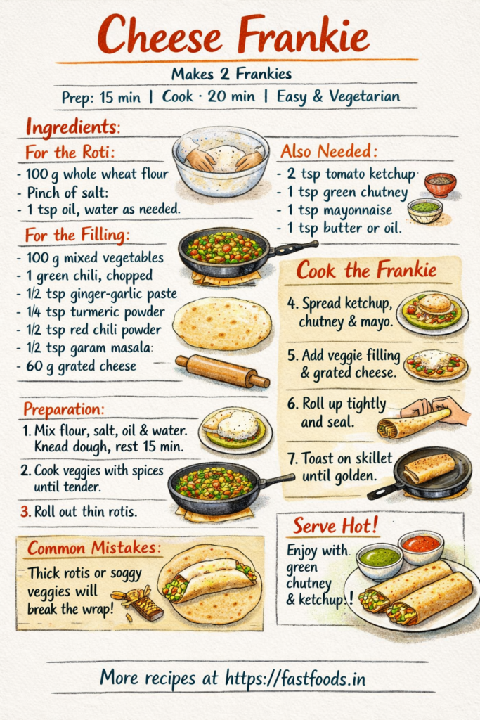 Cheese Frankie illustrated recipe guide