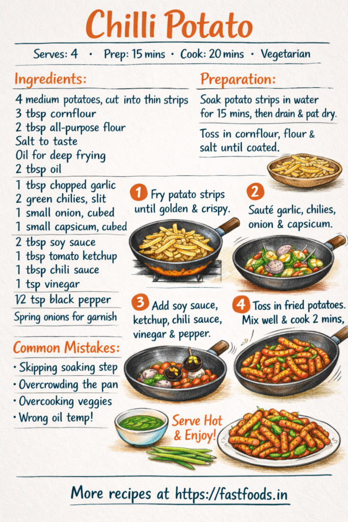 Chilli Potato illustrated recipe guide