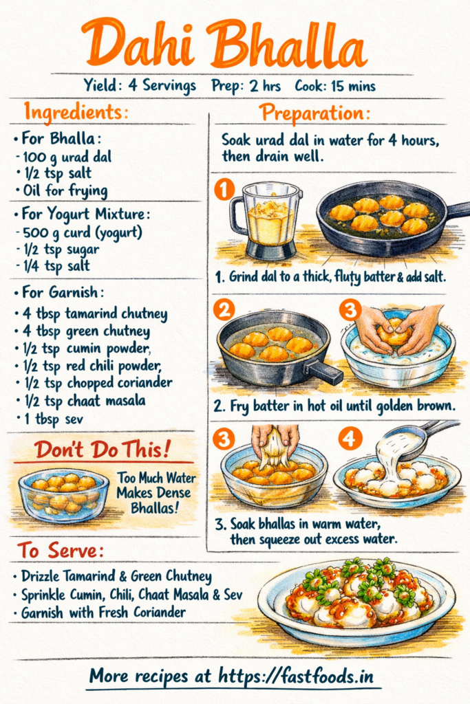 Dahi Bhalla illustrated recipe guide