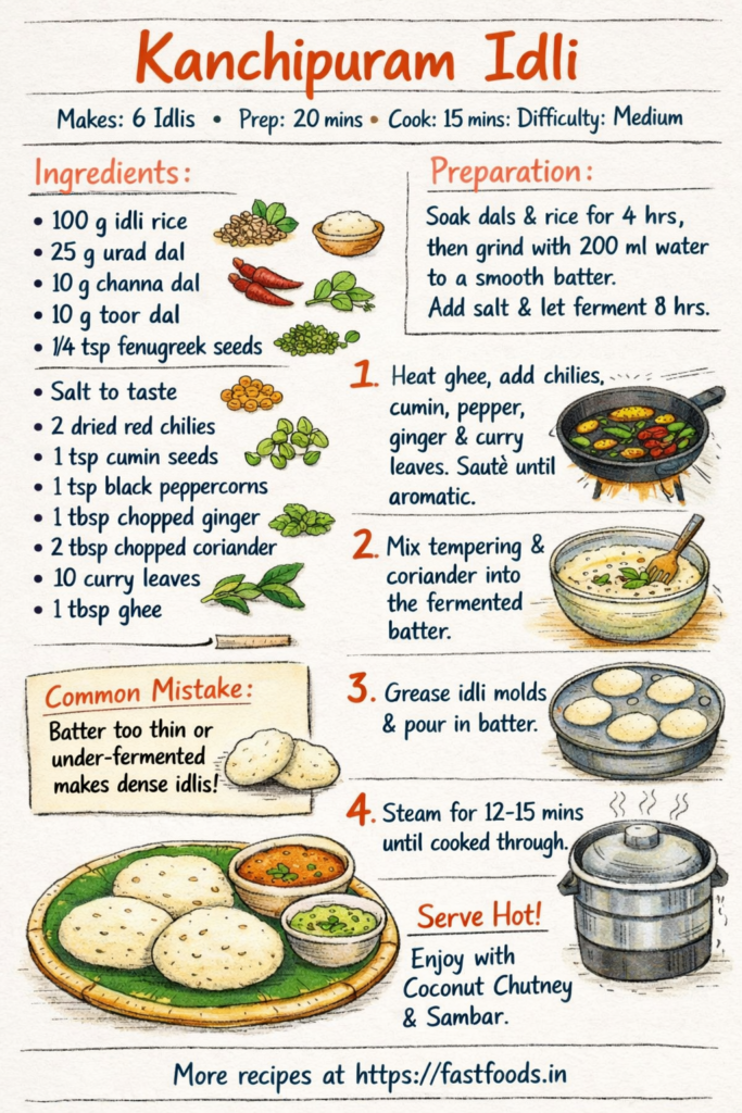 Kanchipuram Idli illustrated recipe guide